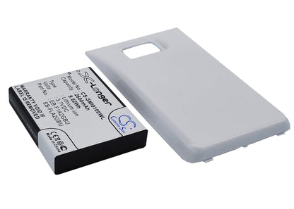 White, 3.7V, 2600mAh, Li-ion Battery fits Samsung, Galaxy S Ii, Galaxy S2, 9.62Wh