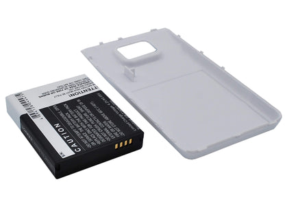 White, 3.7V, 2600mAh, Li-ion Battery fits Samsung, Galaxy S Ii, Galaxy S2, 9.62Wh