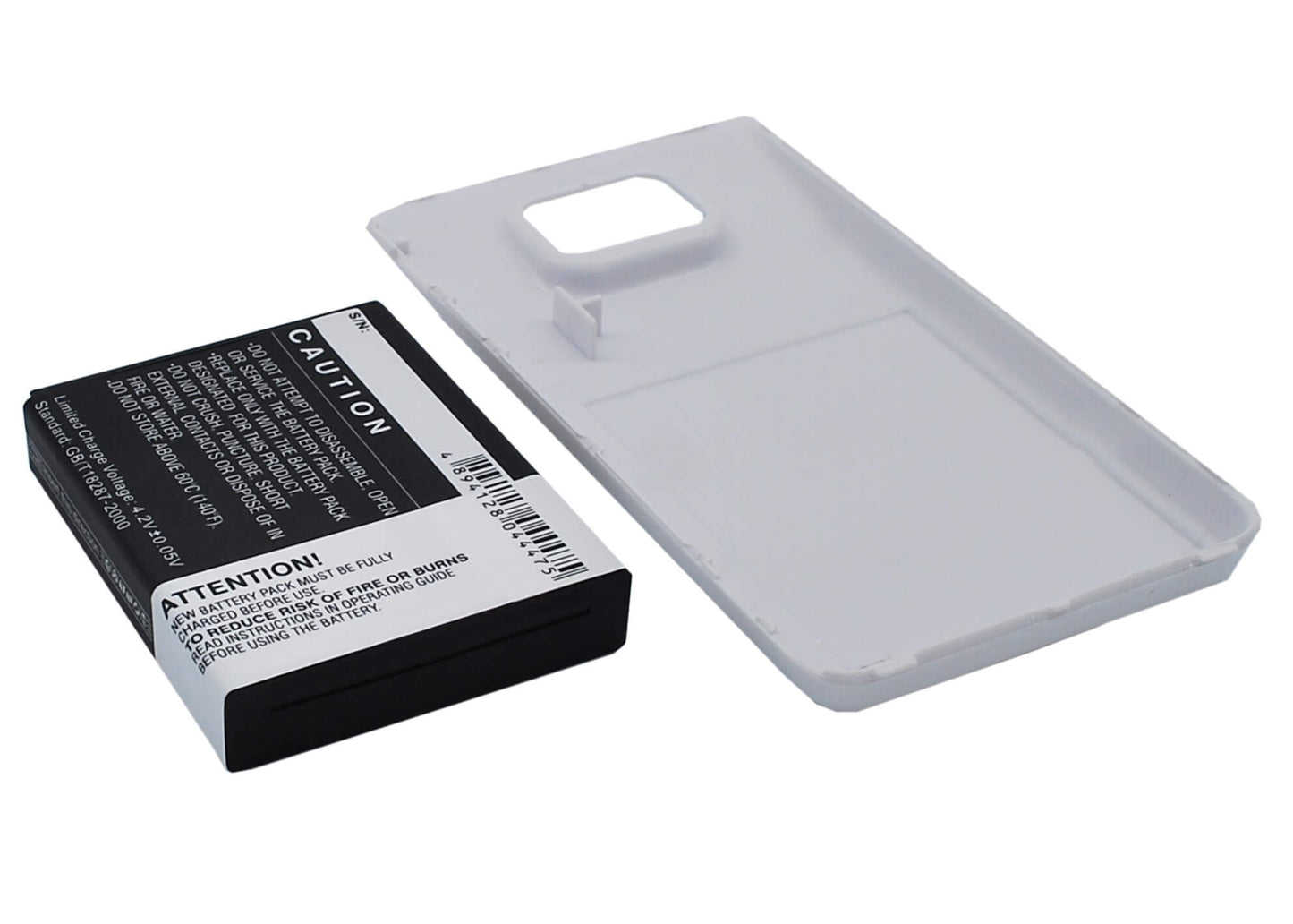 White, 3.7V, 2600mAh, Li-ion Battery fits Samsung, Galaxy S Ii, Galaxy S2, 9.62Wh