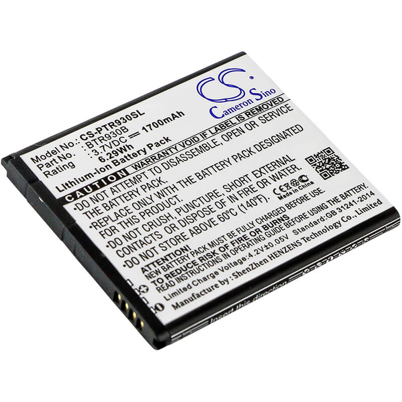 3.7V, 1700mAh, Li-ion Battery fits Pantech, Adr930l, Perception, 6.29Wh