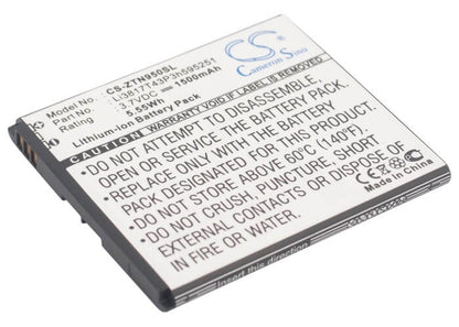3.7V, 1500mAh, Li-ion Battery fits Zte, Blade L, Flash, 5.55Wh