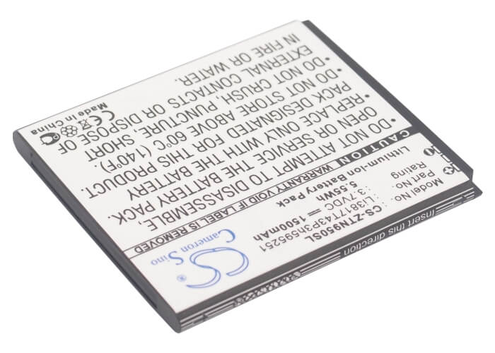 3.7V, 1500mAh, Li-ion Battery fits Zte, Blade L, Flash, 5.55Wh