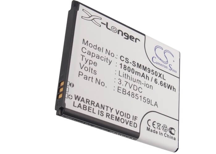 3.7V, 1800mAh, Li-ion Battery fits Virgin Mobile, Galaxy Reverb, Sph-m950, 6.66Wh