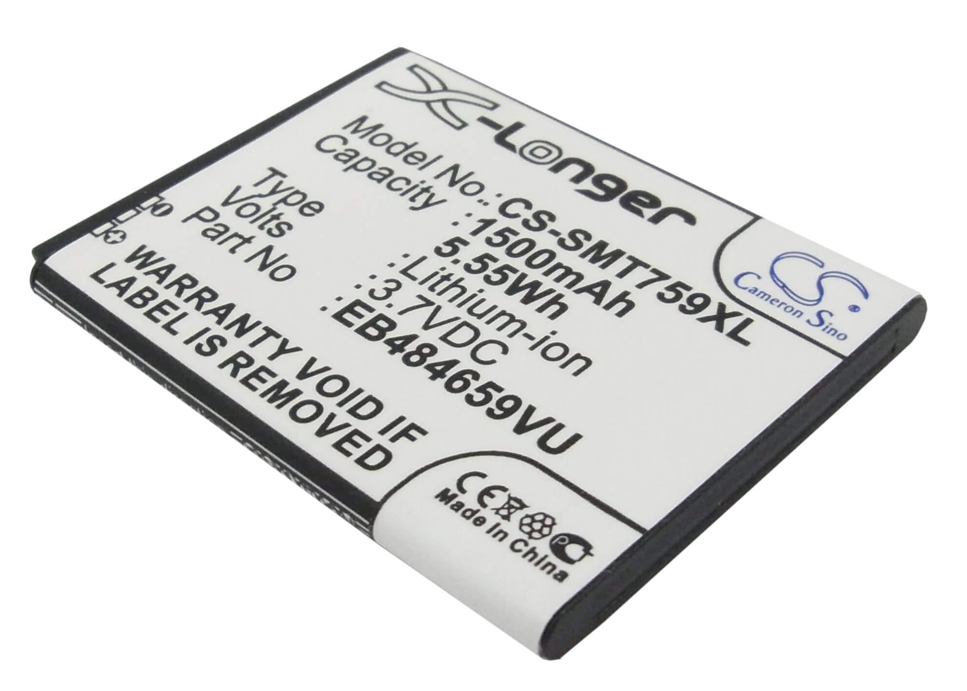 3.7V, 1500mAh, Li-ion Battery fits T-mobile, Eb484659va, Eb484659vabstd, 5.55Wh