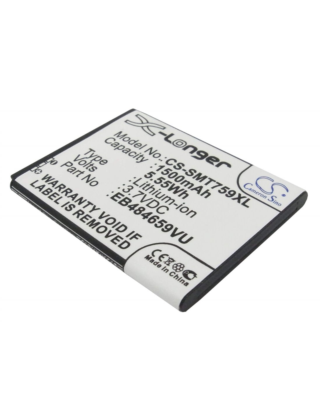 3.7V, 1500mAh, Li-ion Battery fits Samsung, Ancora, Conquer 4g, 5.55Wh