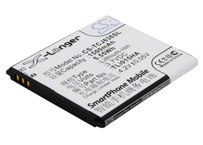 3.7V, 1500mAh, Li-ion Battery fits Tcl, J636d, 5.55Wh
