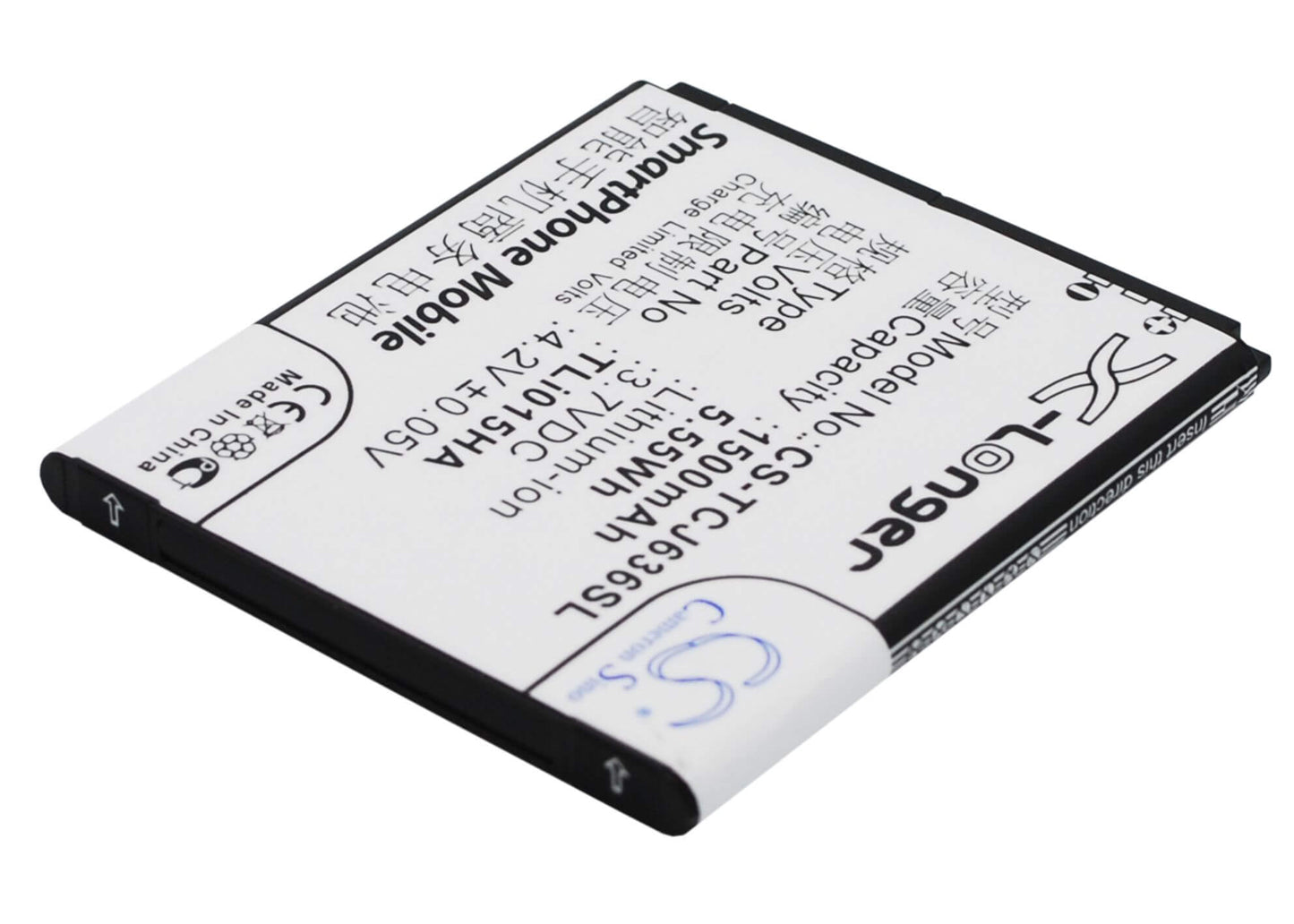 3.7V, 1500mAh, Li-ion Battery fits Tcl, J636d, 5.55Wh