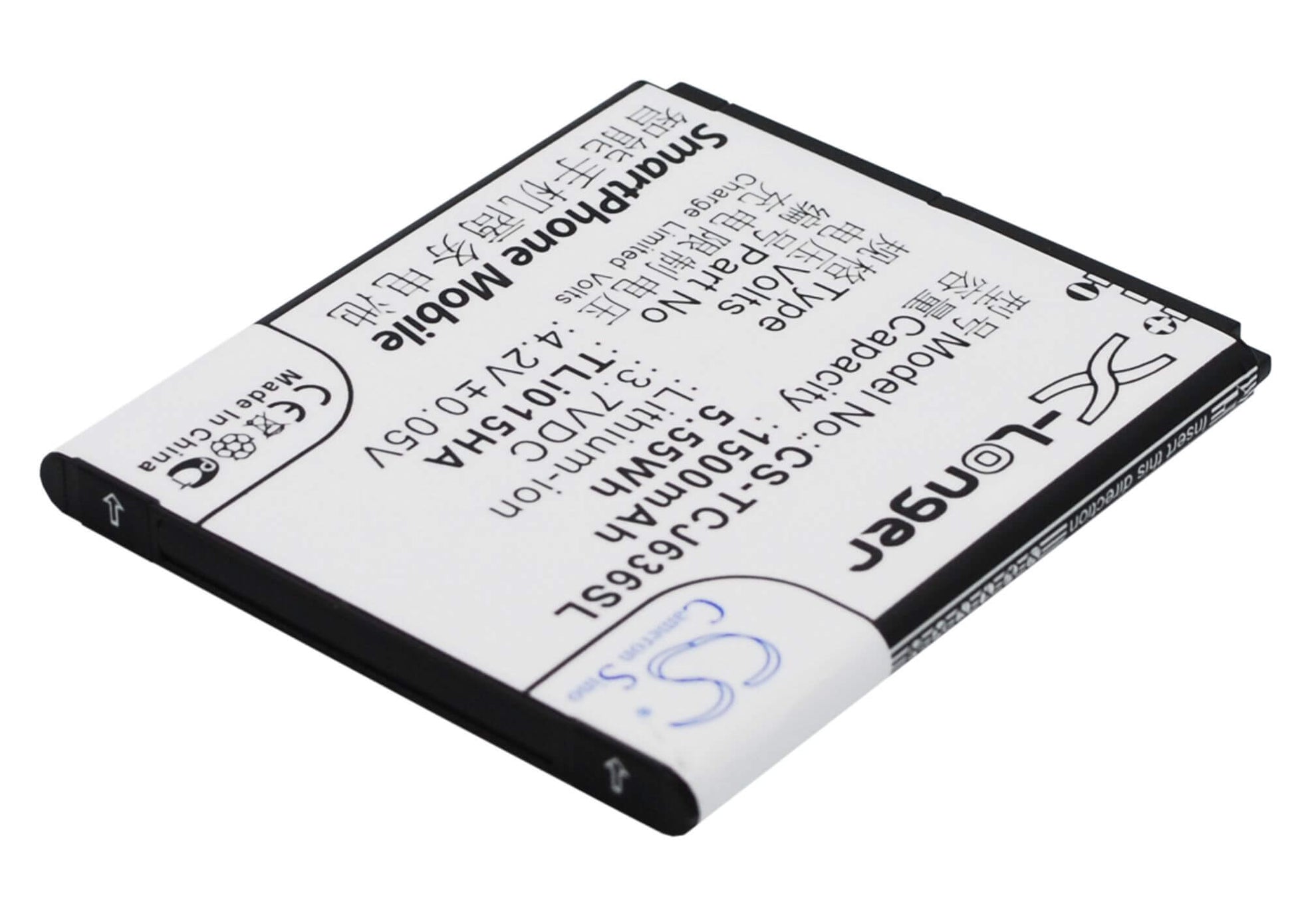 3.7V, 1500mAh, Li-ion Battery fits Tcl, J636d, 5.55Wh