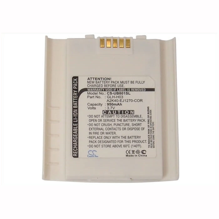 3.7V, 950mAh, Li-ion Battery fits Gigabyte, Gsmart I300, 3.515Wh