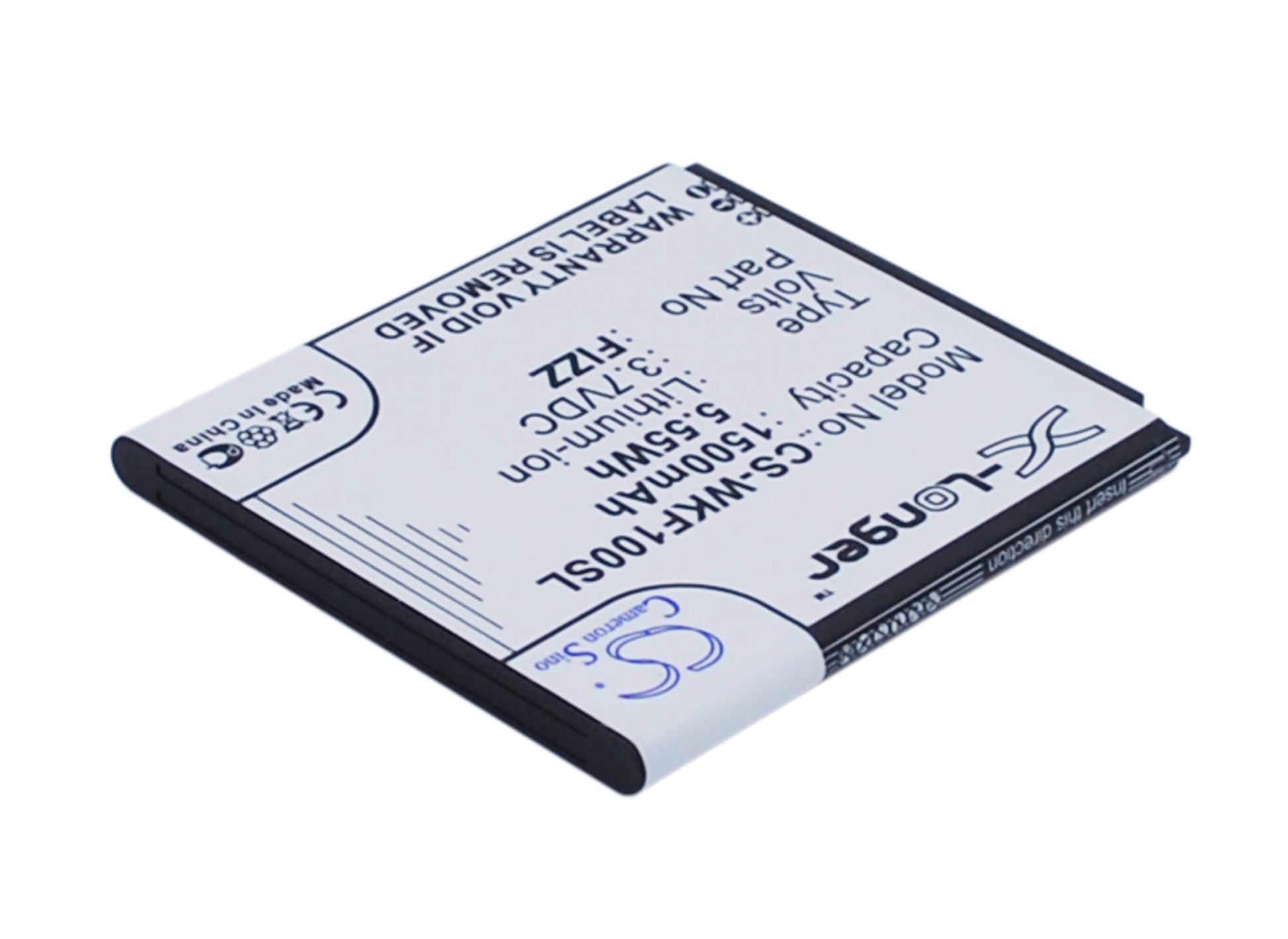 3.7V, 1500mAh, Li-ion Battery fits Wiko, Fizz, 5.55Wh