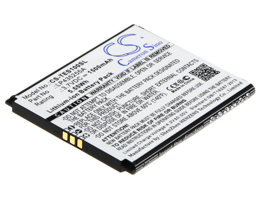3.7V, 1500mAh, Li-ion Battery fits Telefunken, Selfie Ts1, 5.55Wh