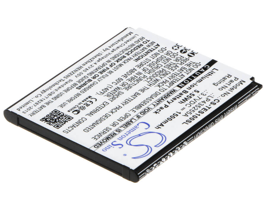3.7V, 1500mAh, Li-ion Battery fits Telefunken, Selfie Ts1, 5.55Wh
