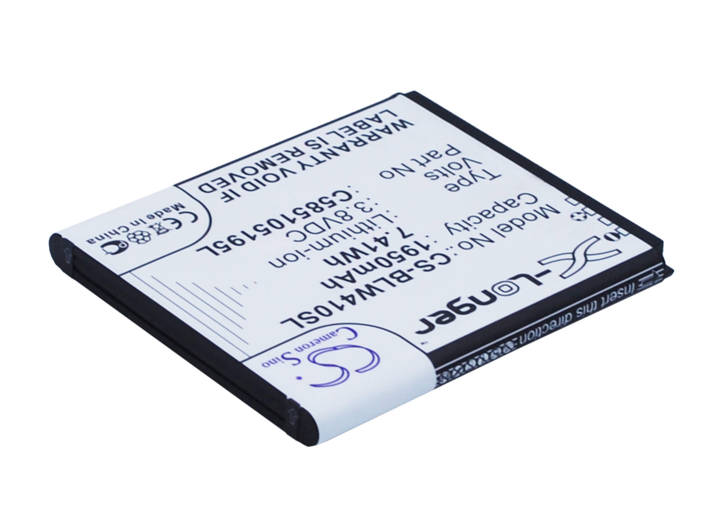 3.8V, 1950mAh, Li-ion Battery fits Archos, 40 Cesium, 7.41Wh