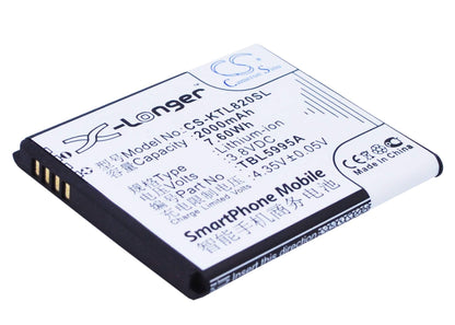 3.8V, 2000mAh, Li-ion Battery fits K-touch, L820, L820c, 7.6Wh