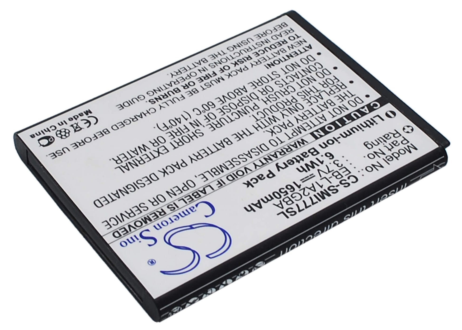 3.7V, 1650mAh, Li-ion Battery fits At&t, Galaxy S Ii, Sgh-i777, 6.105Wh
