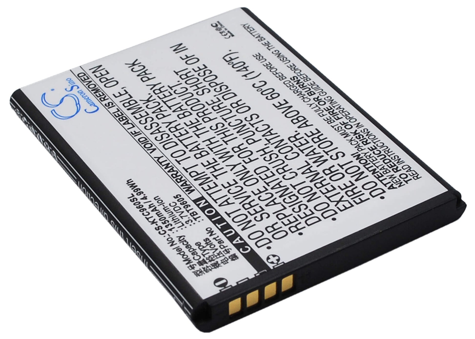 3.7V, 1350mAh, Li-ion Battery fits K-touch, C960t, C986t, 4.995Wh