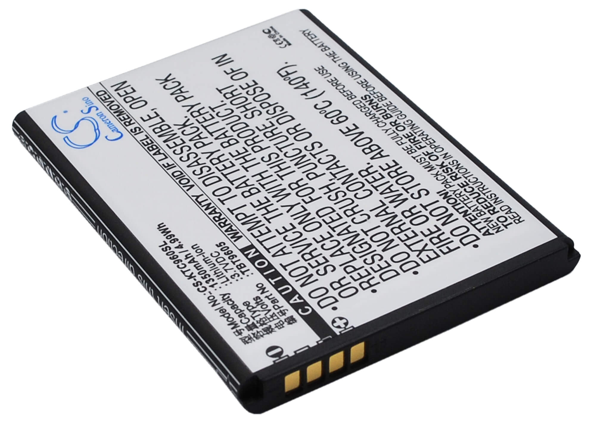 3.7V, 1350mAh, Li-ion Battery fits K-touch, C960t, C986t, 4.995Wh