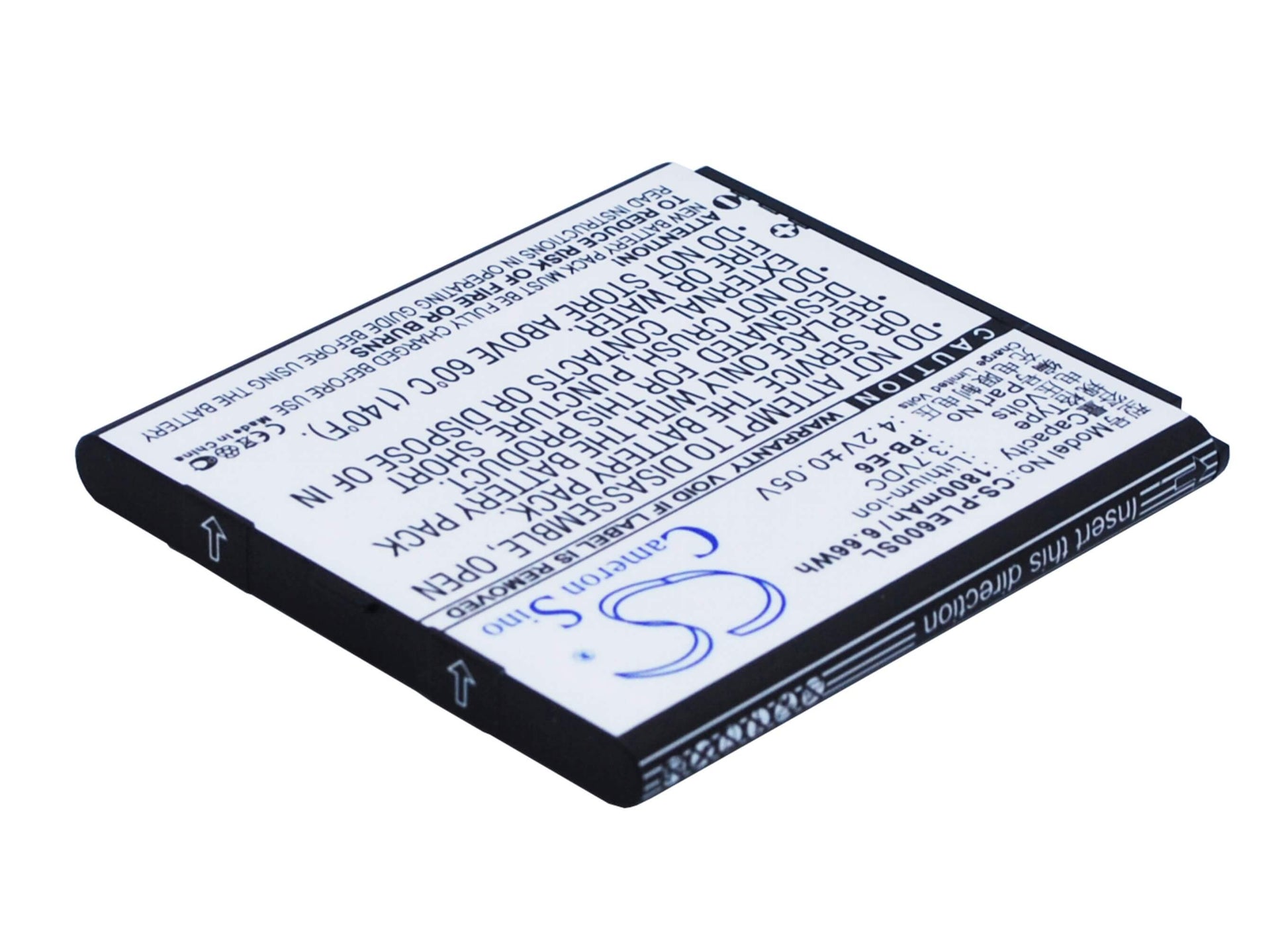 3.7V, 1800mAh, Li-ion Battery fits Pole, E6, 6.66Wh