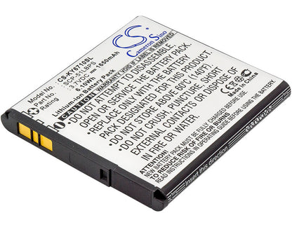 3.7V, 1650mAh, Li-ion Battery fits Kyocera, E6710, E6715, 6.105Wh