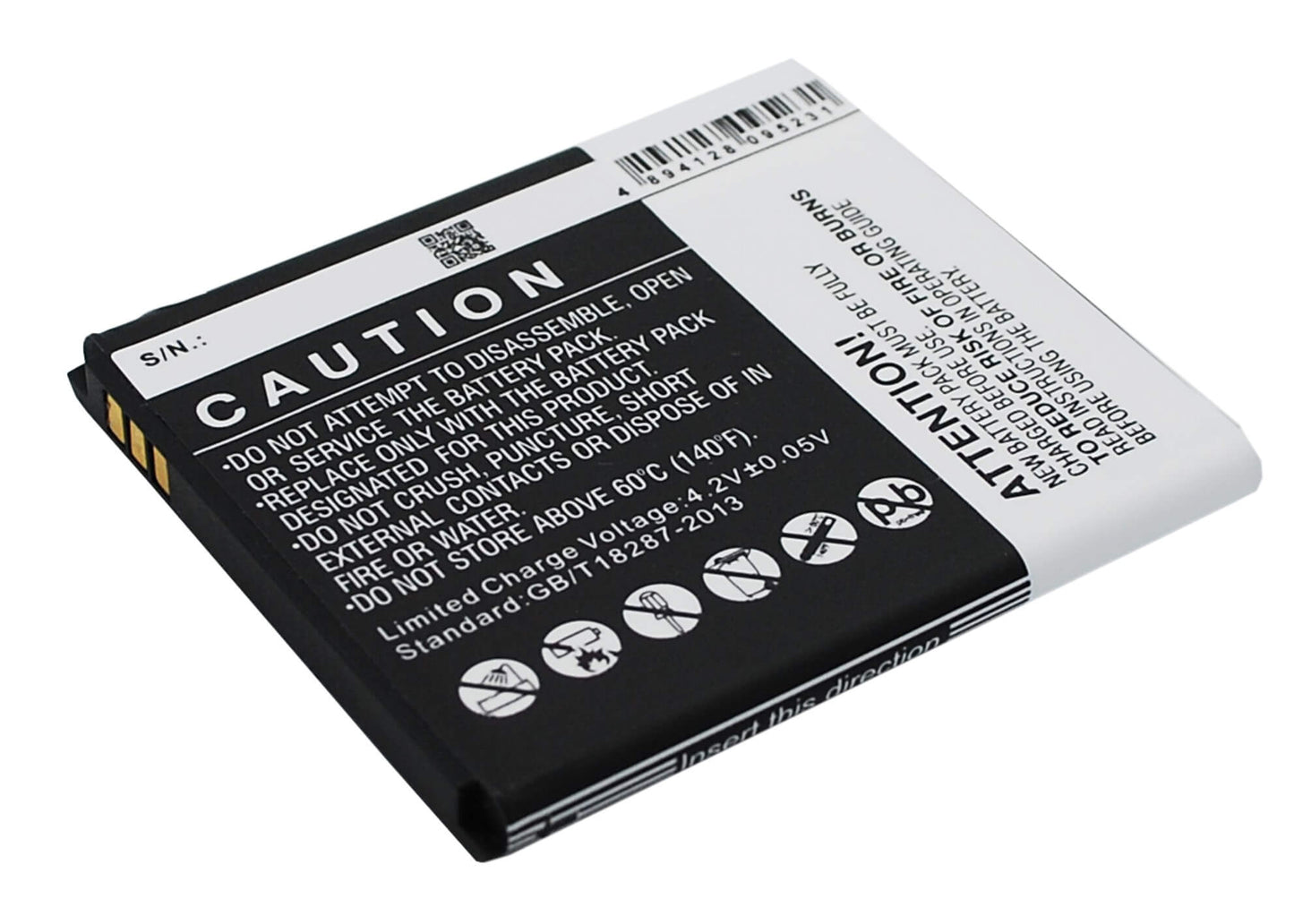 3.7V, 1600mAh, Li-ion Battery fits K-touch, T61, 5.92Wh