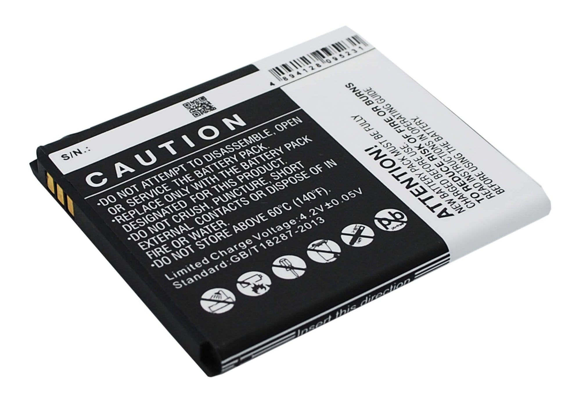 3.7V, 1600mAh, Li-ion Battery fits K-touch, T61, 5.92Wh