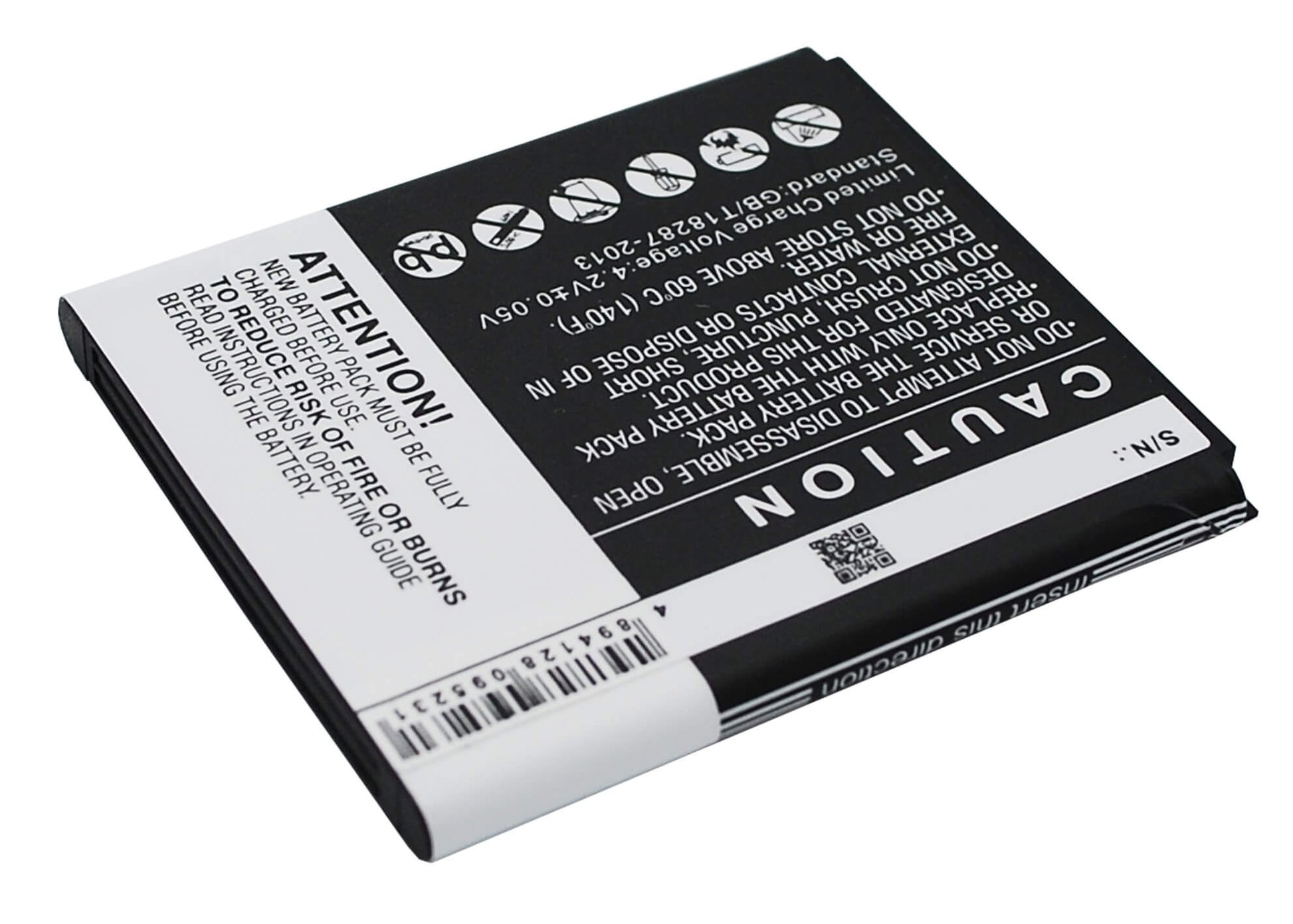 3.7V, 1600mAh, Li-ion Battery fits K-touch, T61, 5.92Wh