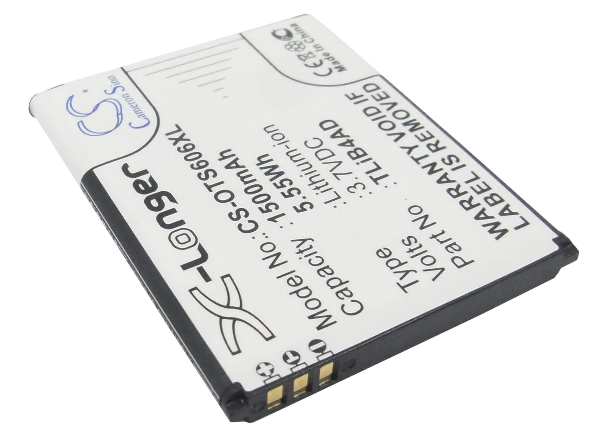 3.7V, 1500mAh, Li-ion Battery fits Alcatel, One Touch View, 5.55Wh
