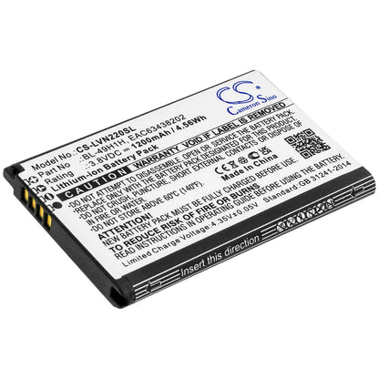 3.8V, 1200mAh, Li-ion Battery fits Lg, Classic Flip, Exalt Lte 4g, 4.56Wh