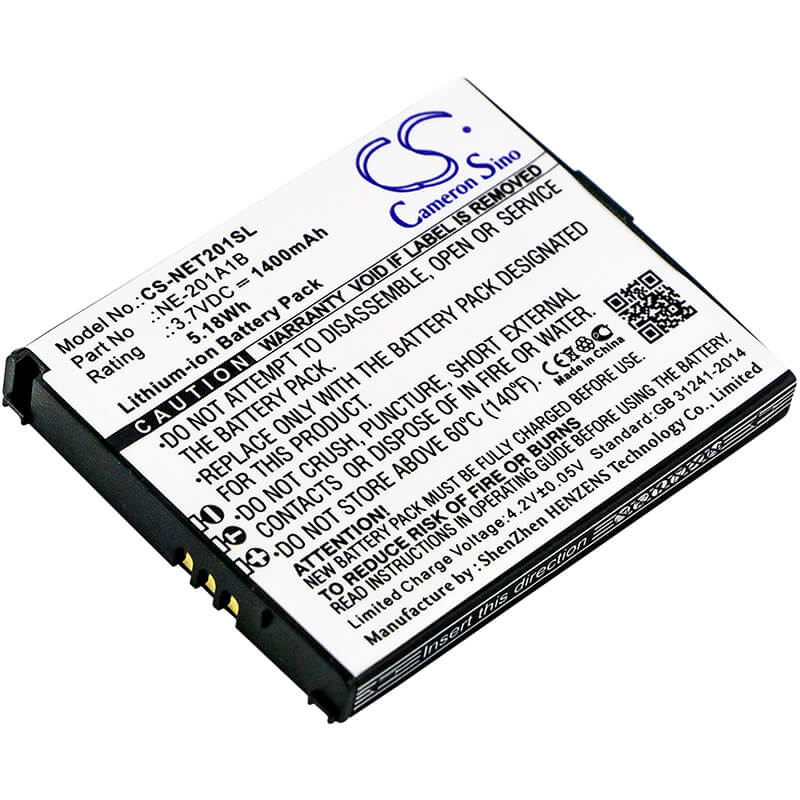 3.7V, 1400mAh, Li-ion Battery fits Nec, Ne-201a1a, Terrain, 5.18Wh