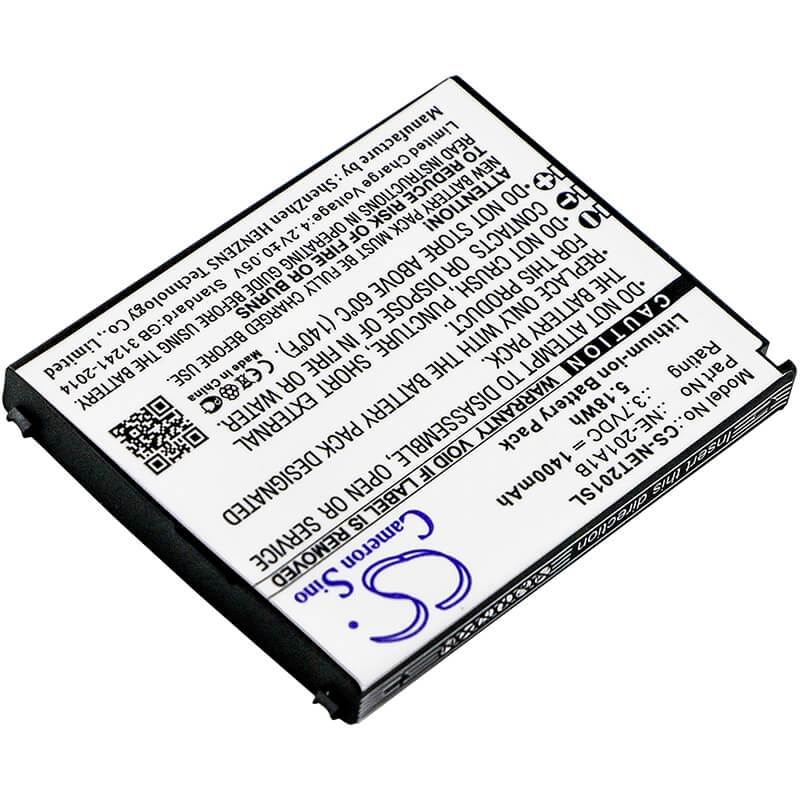 3.7V, 1400mAh, Li-ion Battery fits Nec, Ne-201a1a, Terrain, 5.18Wh