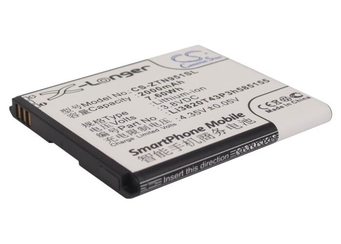 3.8V, 2000mAh, Li-ion Battery fits Net10, Solar, Z795g, 7.6Wh
