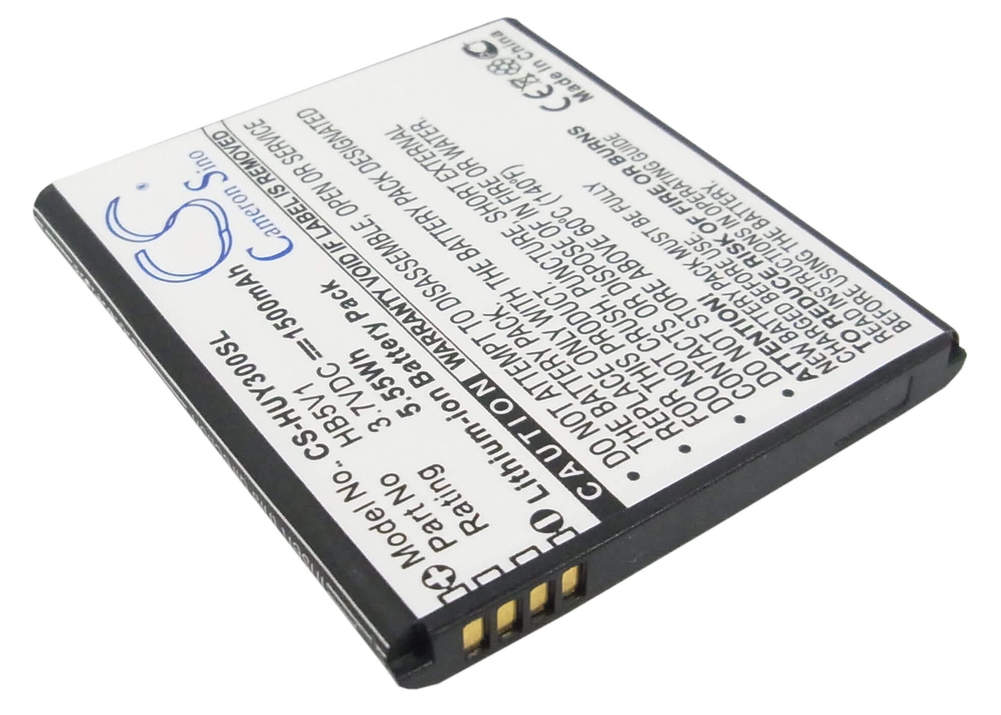 3.7V, 1500mAh, Li-ion Battery fits Huawei, Ascend G350, Ascend G350-u00, 5.55Wh
