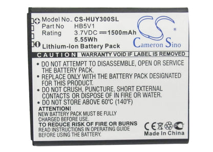 3.7V, 1500mAh, Li-ion Battery fits Huawei, Ascend G350, Ascend G350-u00, 5.55Wh