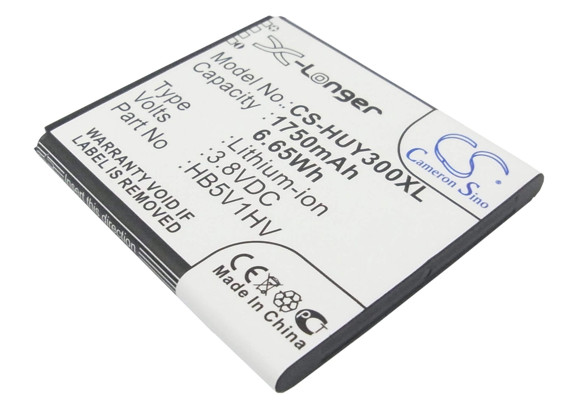 3.8V, 1750mAh, Li-ion Battery fits Huawei, Ascend G350, Ascend G350-u00, 6.65Wh