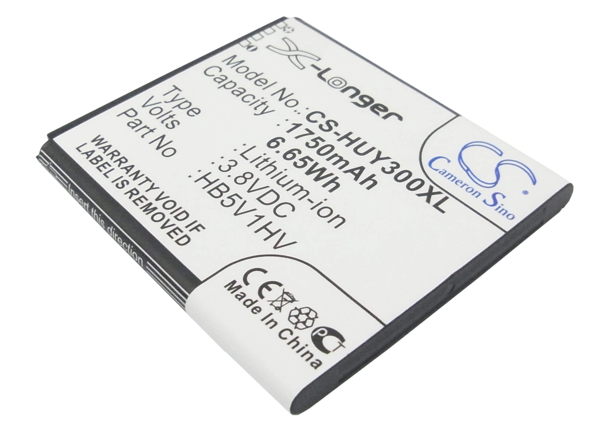 3.8V, 1750mAh, Li-ion Battery fits Huawei, Ascend G350, Ascend G350-u00, 6.65Wh