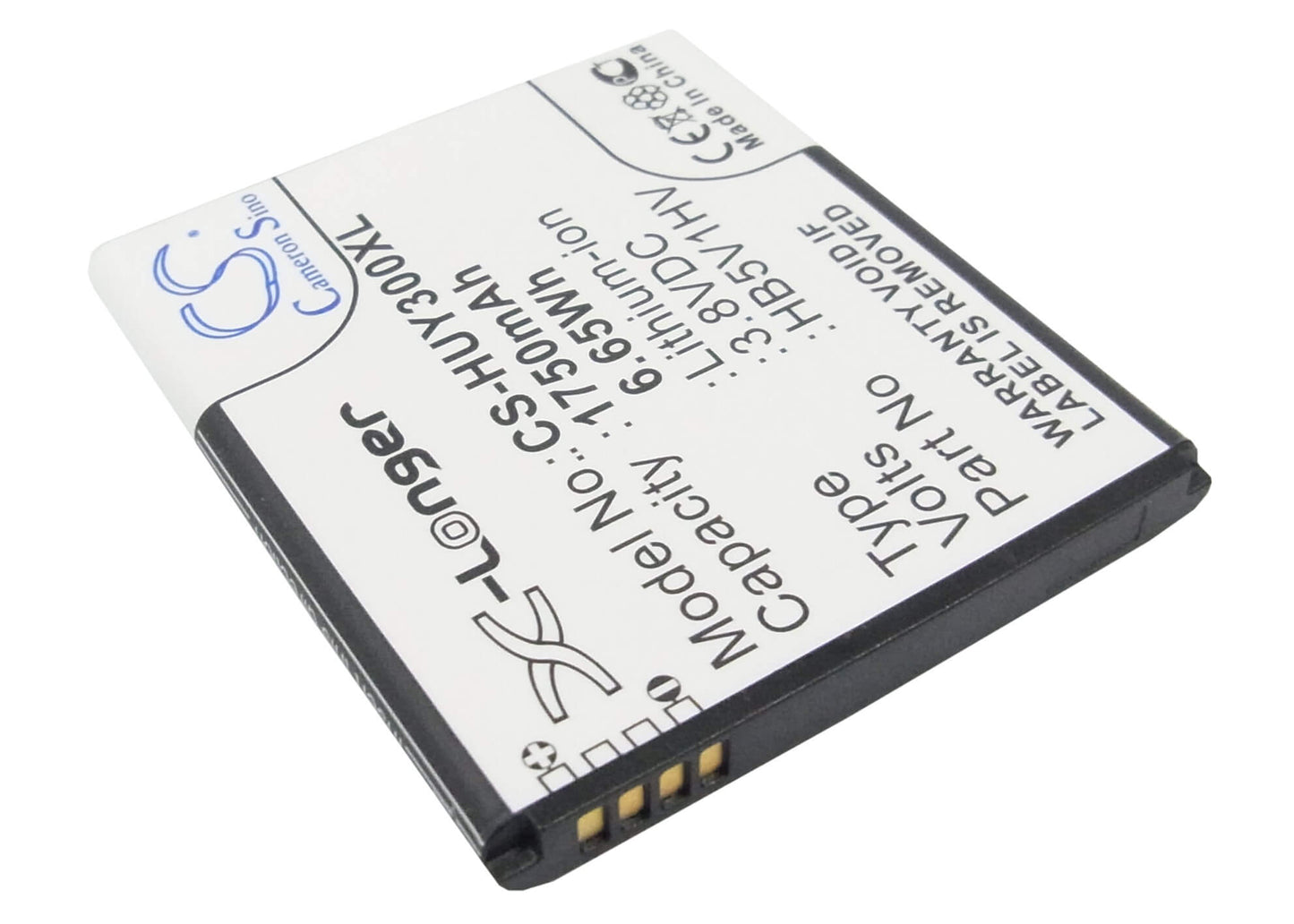 3.8V, 1750mAh, Li-ion Battery fits Huawei, Ascend G350, Ascend G350-u00, 6.65Wh