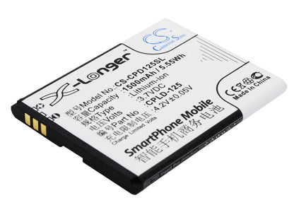 3.7V, 1500mAh, Li-ion Battery fits Coolpad, 8017-t00, 5.55Wh