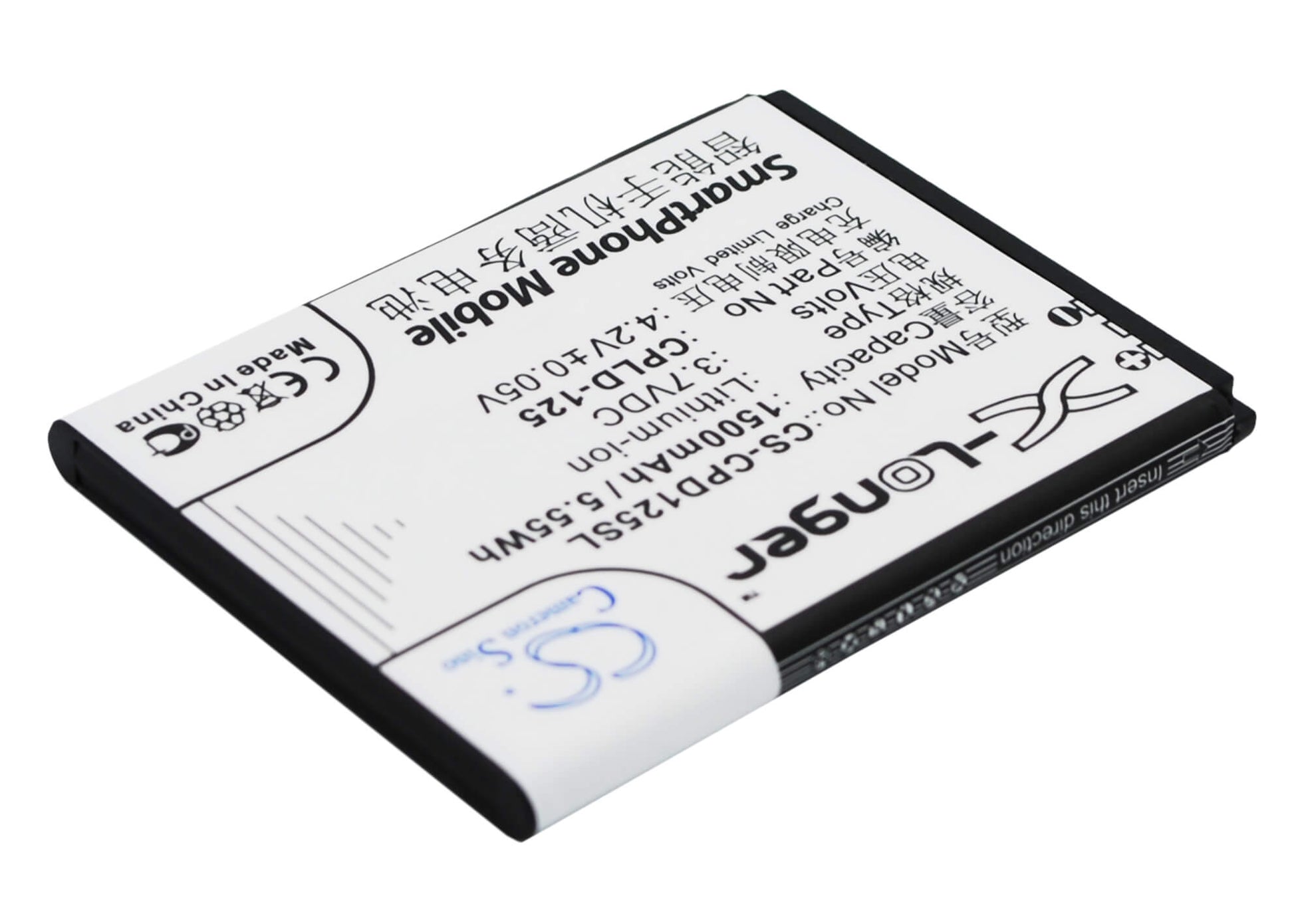 3.7V, 1500mAh, Li-ion Battery fits Coolpad, 8017-t00, 5.55Wh