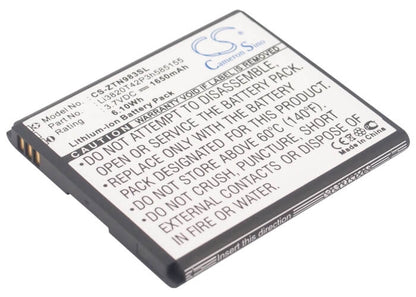 3.7V, 1650mAh, Li-ion Battery fits Zte, N983, Solar, 6.105Wh