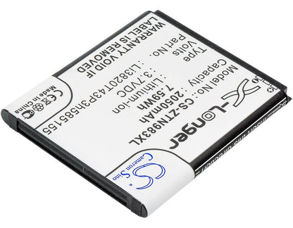 3.7V, 2050mAh, Li-ion Battery fits Zte, N983, Solar, 7.585Wh