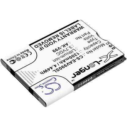 3.7V, 1200mAh, Li-ion Battery fits Emporia, Select, V99, 4.44Wh