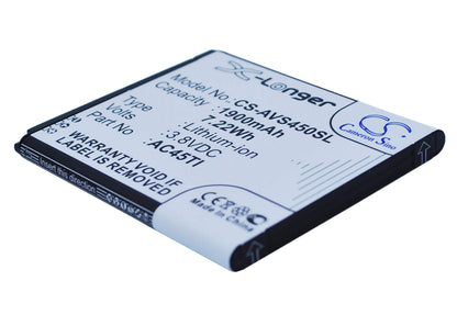 3.8V, 1900mAh, Li-ion Battery fits Archos, 45 Titanium, Ohne Simlock, 7.22Wh