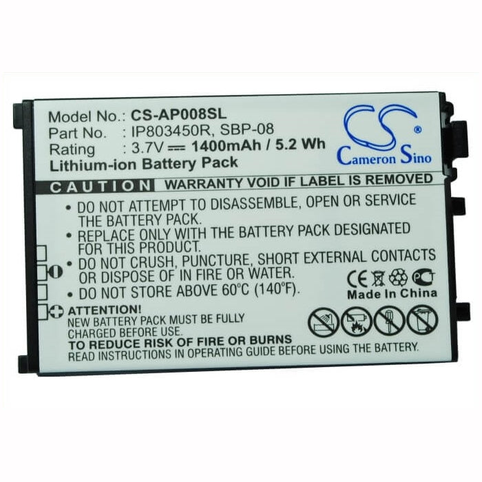 3.7V, 1400mAh, Li-ion Battery fits Asus, Sbp-08, 5.18Wh
