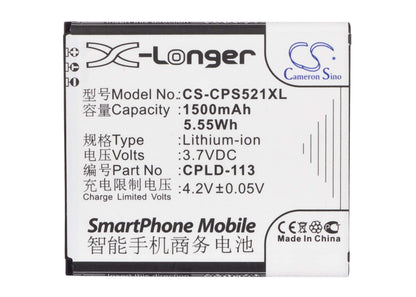 3.7V, 1500mAh, Li-ion Battery fits Coolpad, 5218d, 5218s, 5.55Wh