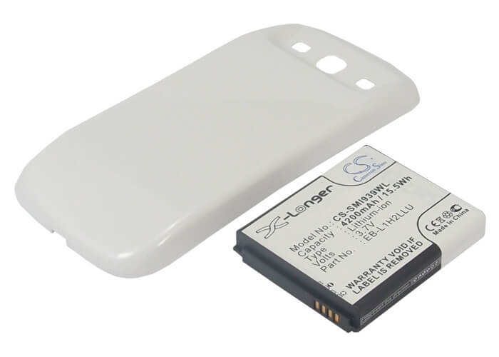 White, 3.7V, 4200mAh, Li-ion Battery fits Samsung, Midas, Sc-06d, 15.54Wh