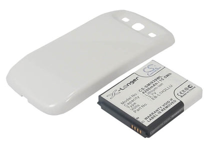 White, 3.7V, 4200mAh, Li-ion Battery fits Samsung, Midas, Sc-06d, 15.54Wh