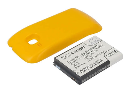 3.7V, 2400mAh, Li-ion Battery fits Samsung, Galaxy Mini 2, Gt-s6500, 8.88Wh