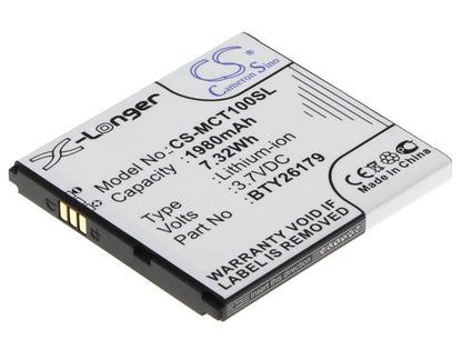 3.7V, 1980mAh, Li-ion Battery fits Mobistel, Cynus T1, 7.326Wh