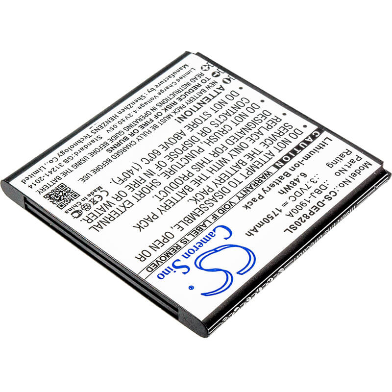 3.7V, 1750mAh, Li-ion Battery fits Doro, Liberto 820, 6.475Wh
