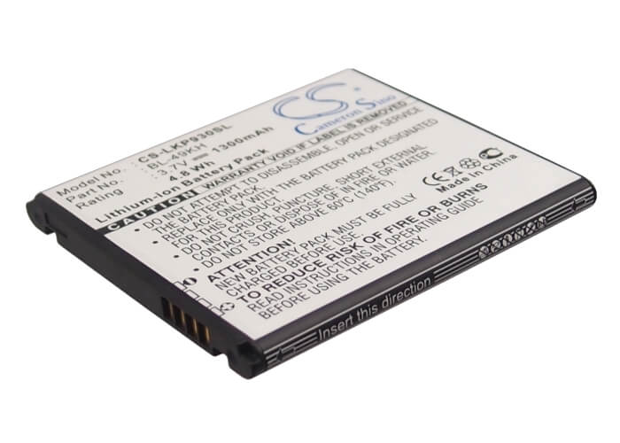 3.7V, 1300mAh, Li-ion Battery fits Lg, Lu6200, Nitro Hd, 4.81Wh